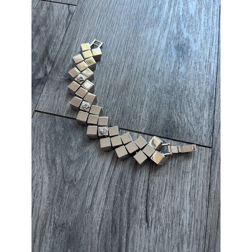 RARE Versace Silver Medusa Cube-Link Bracelet New-in-Box
